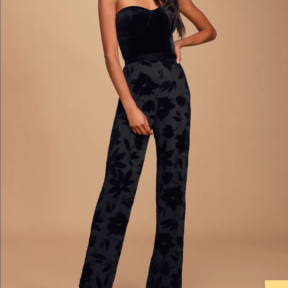 Lulus Black Strapless Jumpsuit